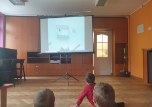 Dzieci oglądają zdjęcia latających ptaków