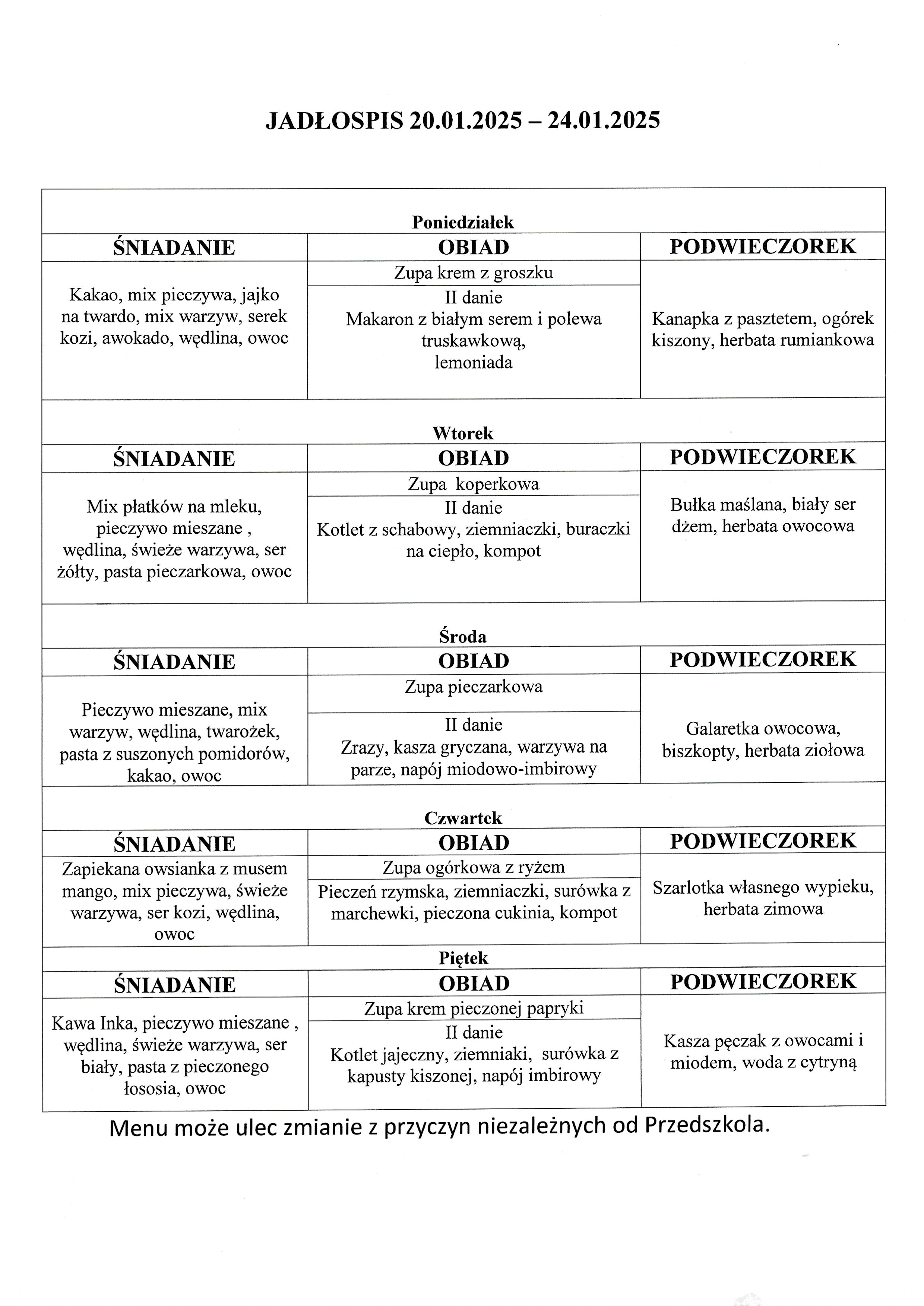 jadłospis 20-24.01