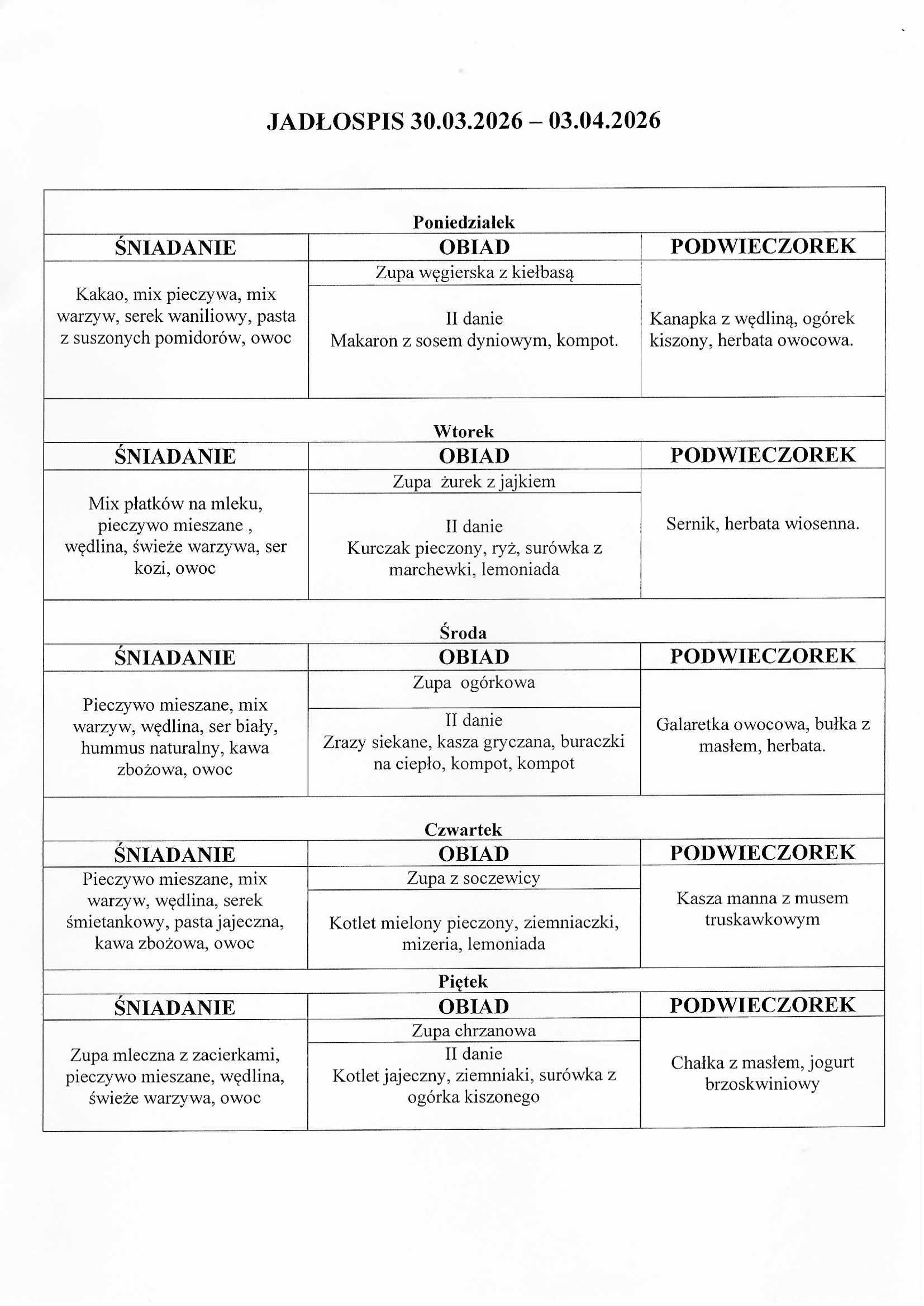 jadłospis