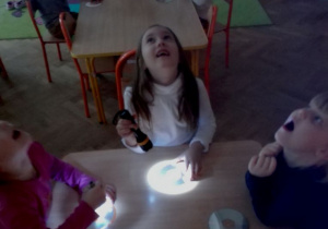 dzieci świecą na płyty