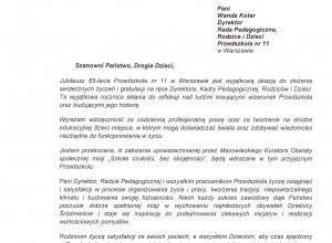 list gratulacyjny